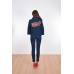 Embroidered coat "Luxurious Poppies" blue